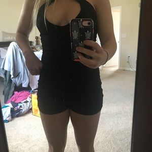 Black cross cross romper